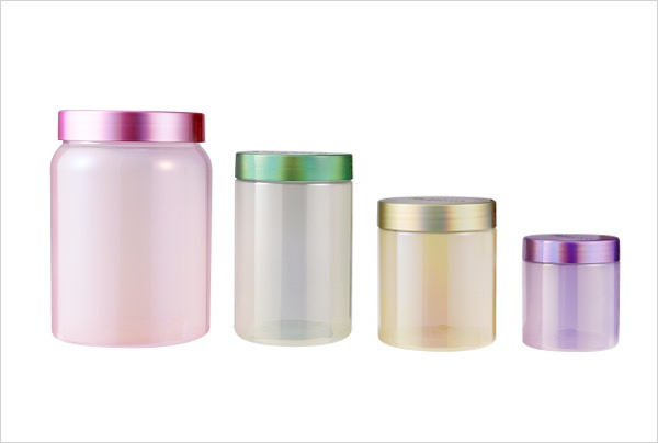 colorful plastic canisters