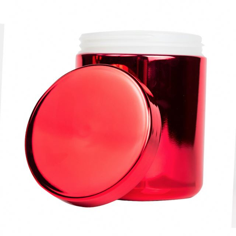 SGS Certificated 10oz HDPE Health Care Supplement Package Red Chromed Bottle