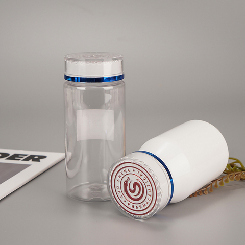 Clear Plastic Pill Tablet Bottles Containers with Screw Cap