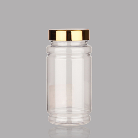 Wholesale Non-leakage 60cc 80cc 175cc PET Transparent Straight/Waist Bottle with Silver/Gold Cover