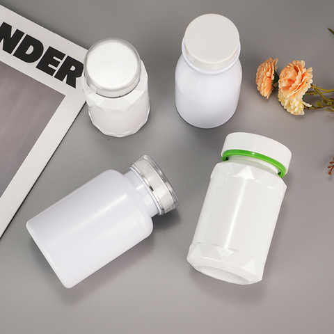 Empty Plastic Pill Bottles Capsule Container with Screw Cap