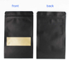 Black Zip Lock Stand Up Snack Packing Zipper Pouch Bags with Matte Window