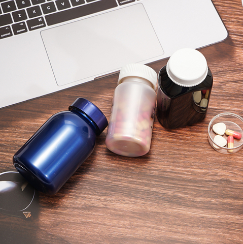 Square Round Vitamin Tablet Capsule Pill Bottles Packaging