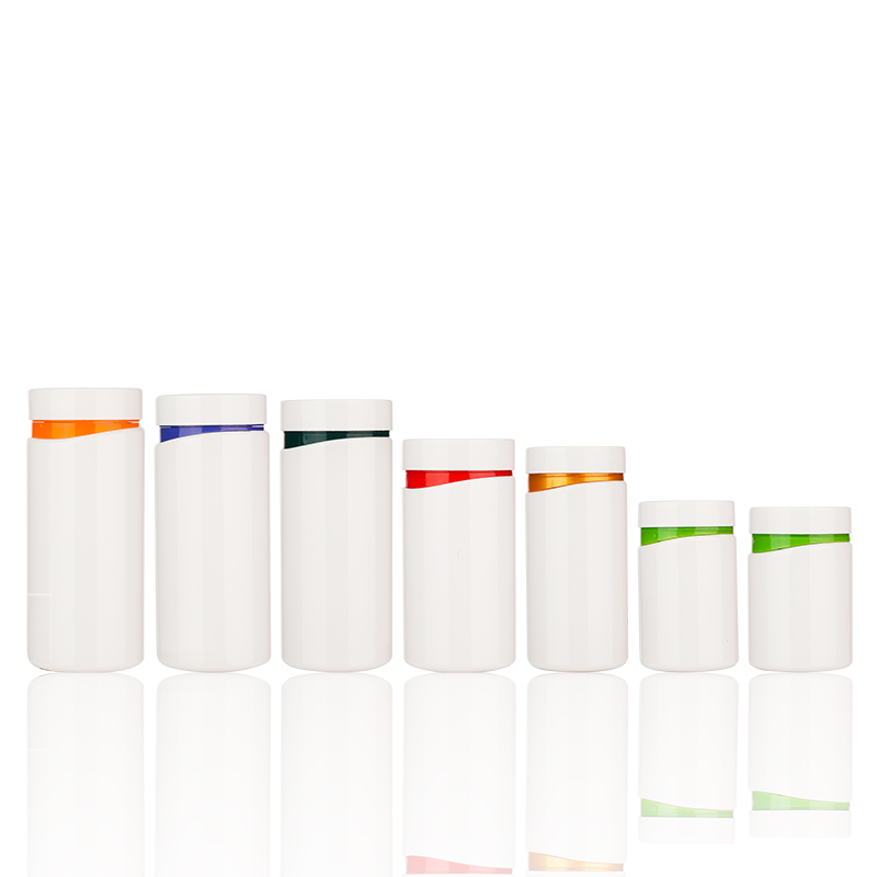 Custom White Plastic Pill Bottles Vitamins Container