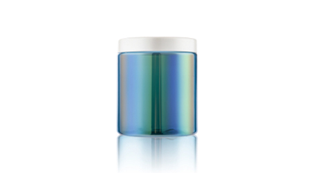 ​What is the material of the iridescent canister?