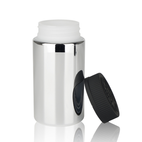 16oz HDPE Glossy Silver Food Grade Sports Nutrition Packaging Plastic Bottle With Lid