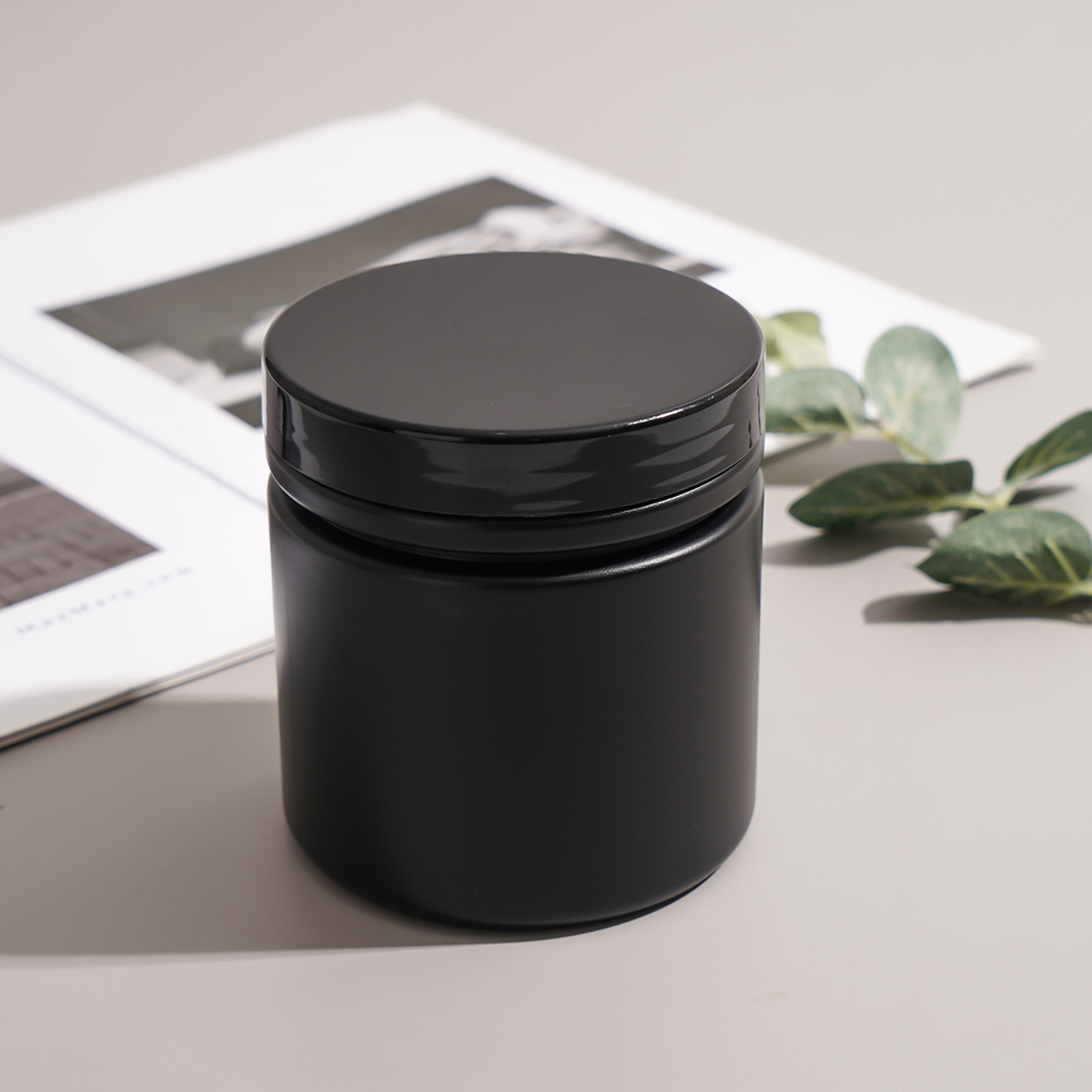 Plastic Storage Container Food Grade Nut Paint Glue Cosmetic Packaging Jar Good Sealing White Black Body Cream Jar With Lid