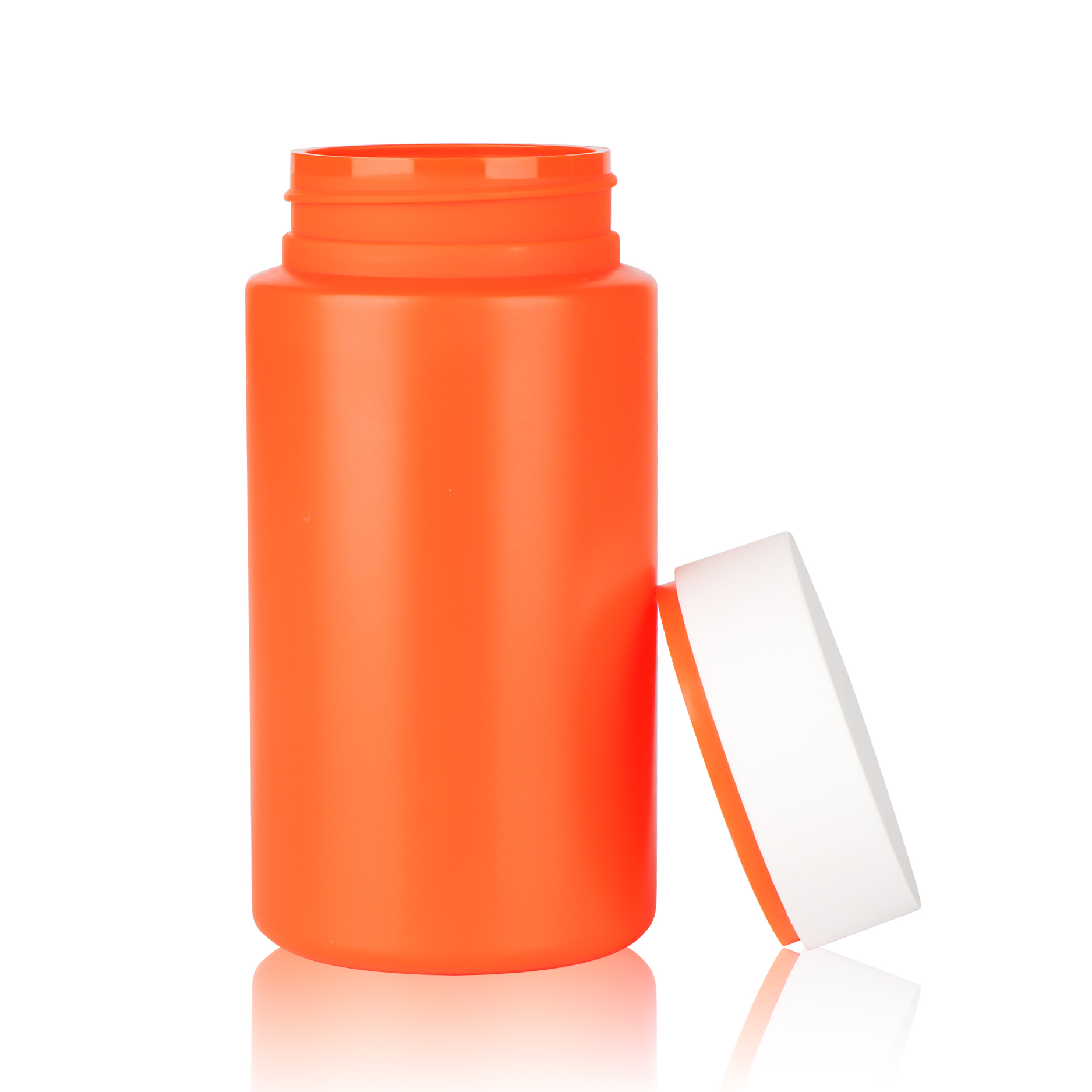 HDPE PCR child proof jar Vitamin C Orange capsule container pill bottle capsule bottle