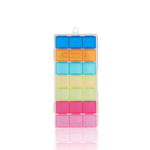 Factory Price 21 Cells Pill Box Case Dispenser Travel Pocket Pill Box