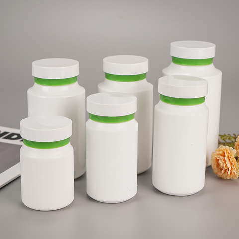 Custom Plastic Pill Tablet Bottles Containers with Screw Cap