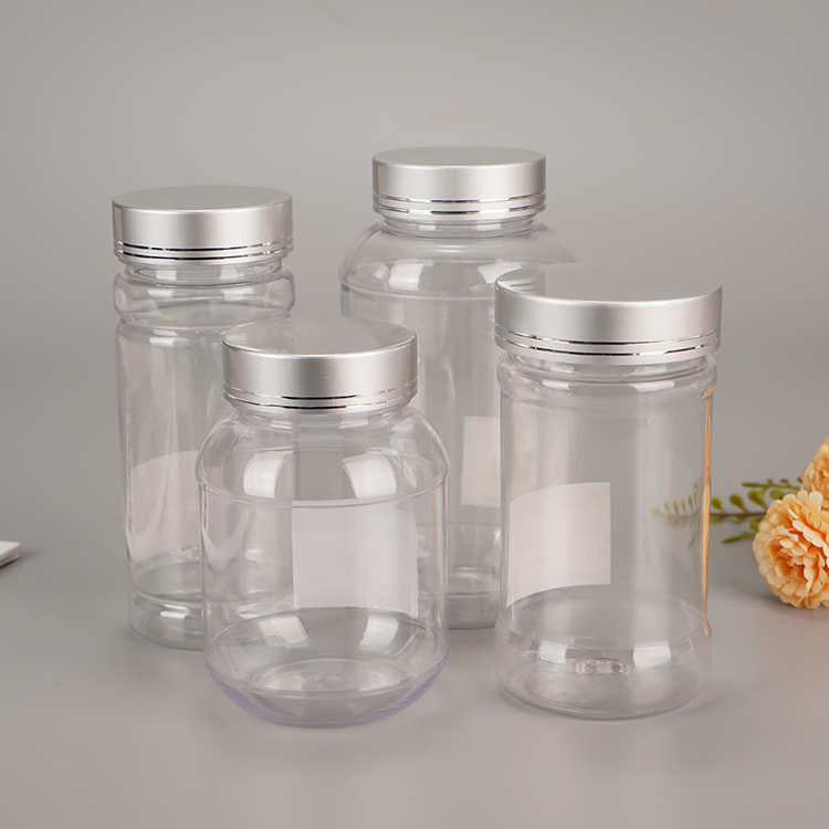 Transparent Clear Plastic Pill Tablet Bottles Container