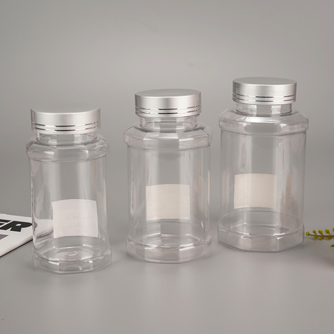 Plastic Clear Medicine Bottles with Screw Lid