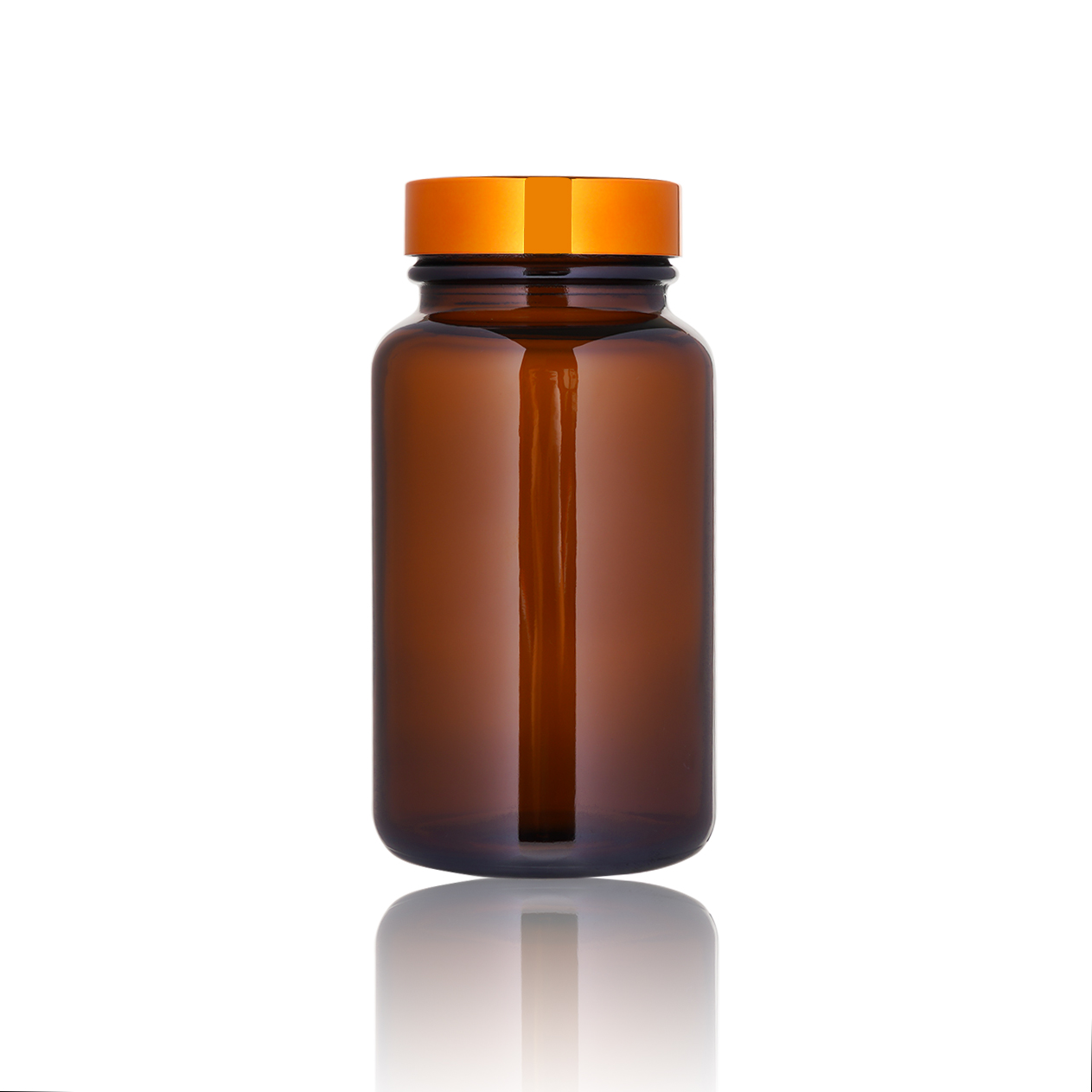 Amber Vitamin Glass Medicine Container