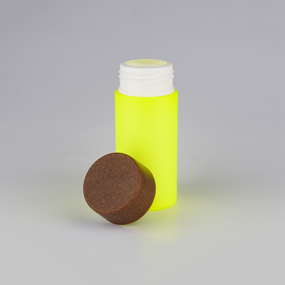 Gensyu Neon Yellow Cork Cap Canister Powder Pills Bottle BPA Free Food Canister