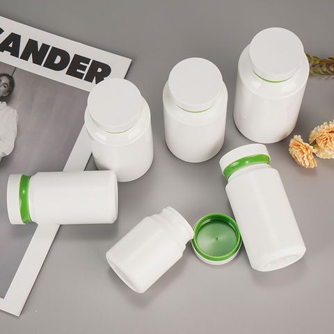 Custom Plastic Pill Tablet Bottles Containers with Screw Cap