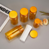 Clear Yellow Plastic Pill Tablet Medicine Bottles Jars