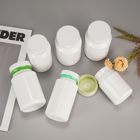 Custom White Plastic Pill Tablet Bottles Containers