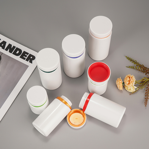 Custom White Plastic Pill Bottles Vitamins Container
